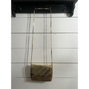 Vintage Bueno Gold Mesh Shoulder Satchel Bag Clutch Purse Handbag Evening Party